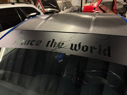 Banner - "stance the world" I Scheibenkeil
